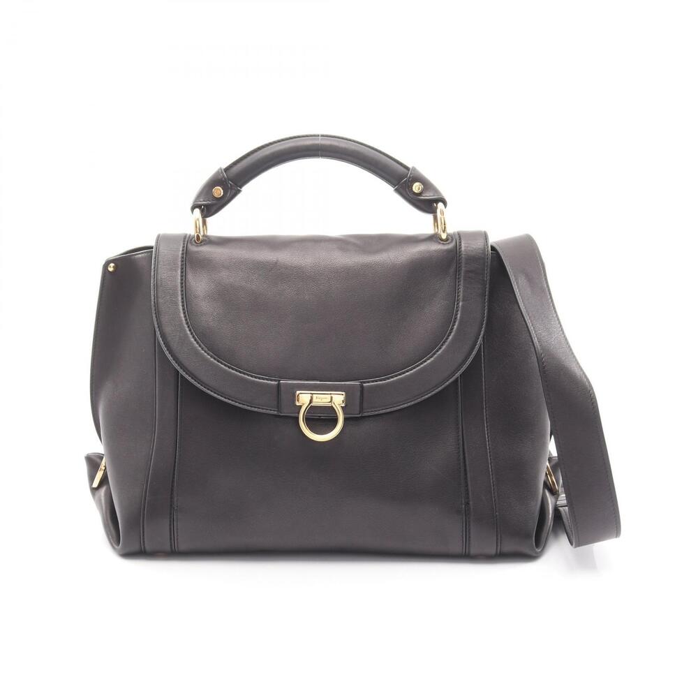 Salvatore Ferragamo Sofia Gancini Handbag Leather Black